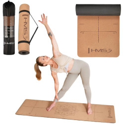 Covoras pentru yoga HMS YM11 TPE Cork (Brown) Thumb