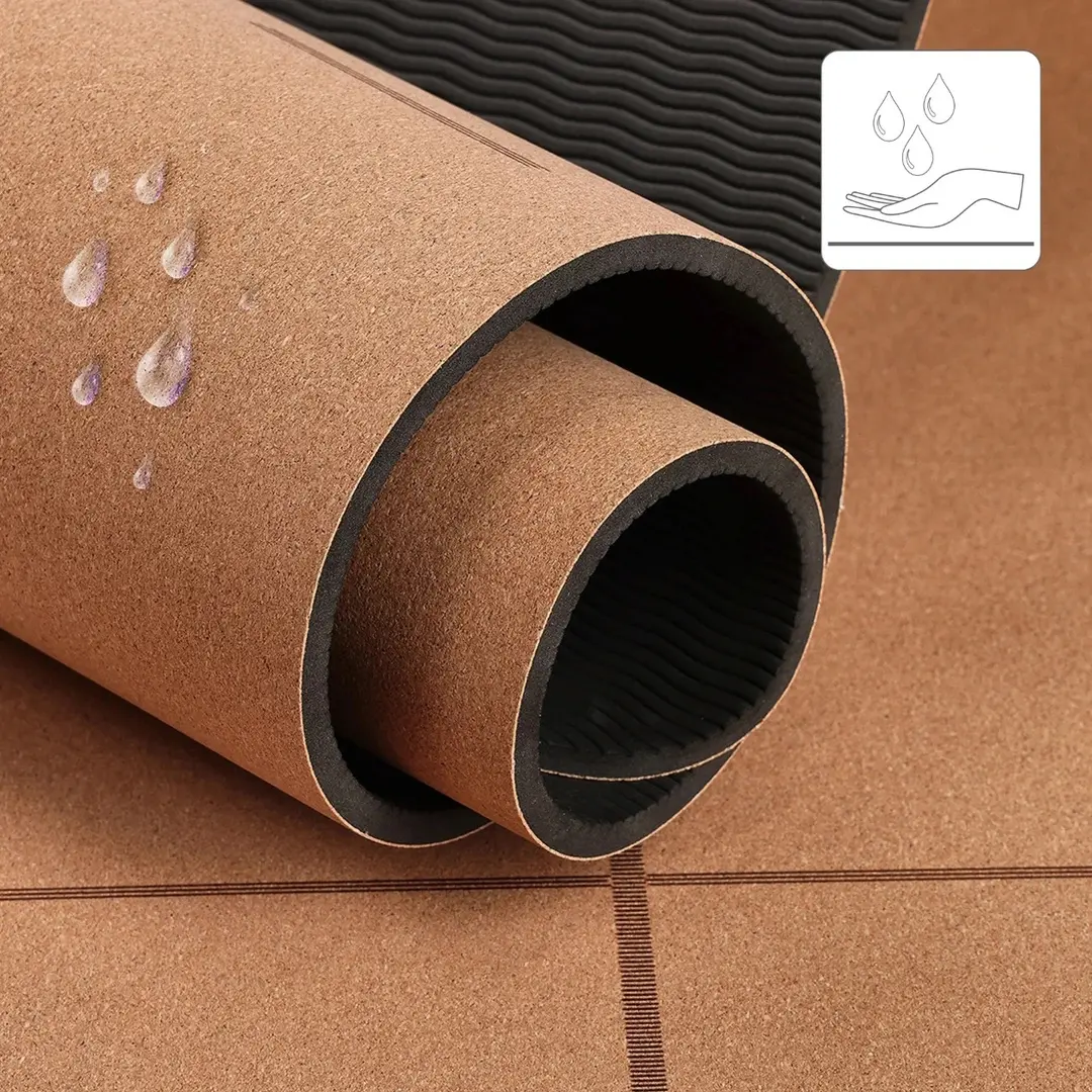 Covoras pentru yoga HMS YM11 TPE Cork (Brown)