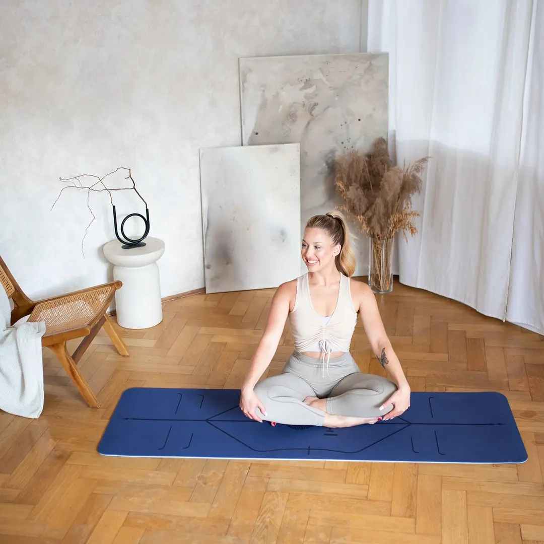 Covoras pentru yoga HMS YM10 TPE (Dark Blue)