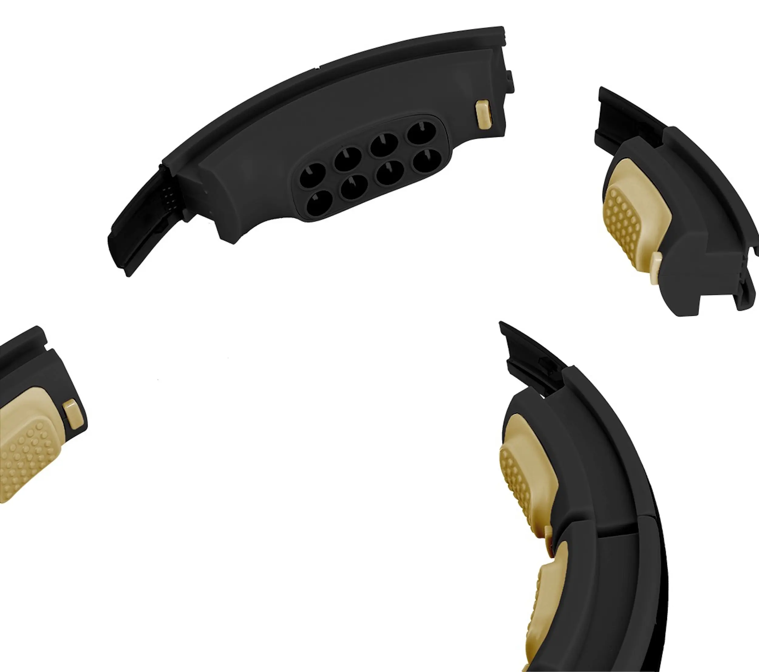 Магнитный массажный обруч с утяжелителем HMS HHM13 (Black/Gold) - 3