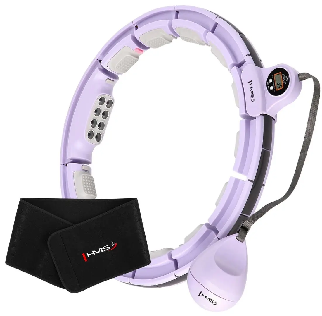 Cerc de masaj magnetic cu greutate HMS HHM13 + centura BR163 (Violet/Black)