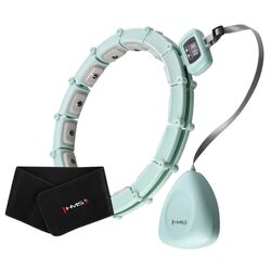 Магнитный массажный обруч с утяжелителем HMS HHM14 + пояс BR163 (Light Green)