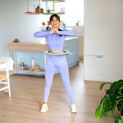 Магнитный массажный обруч с утяжелителем HMS HHM14 + пояс BR163 (Light Green) Thumb