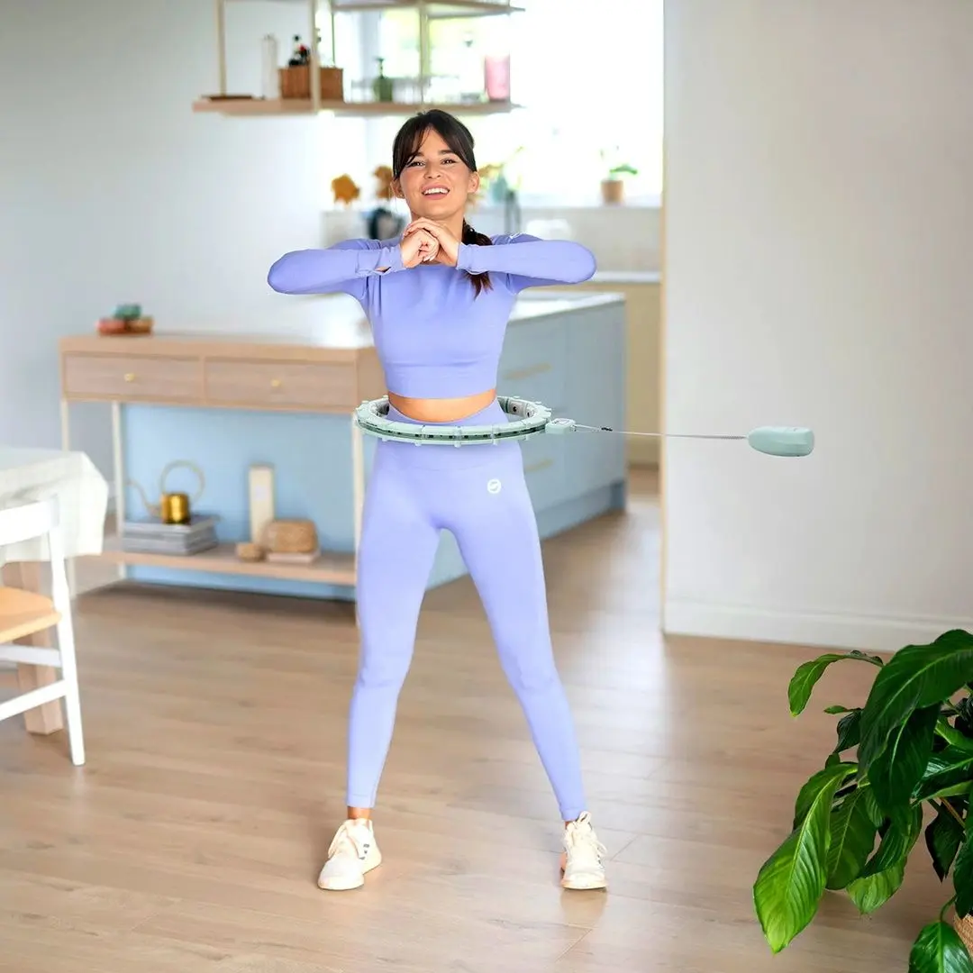 Магнитный массажный обруч с утяжелителем HMS HHM14 + пояс BR163 (Light Green)