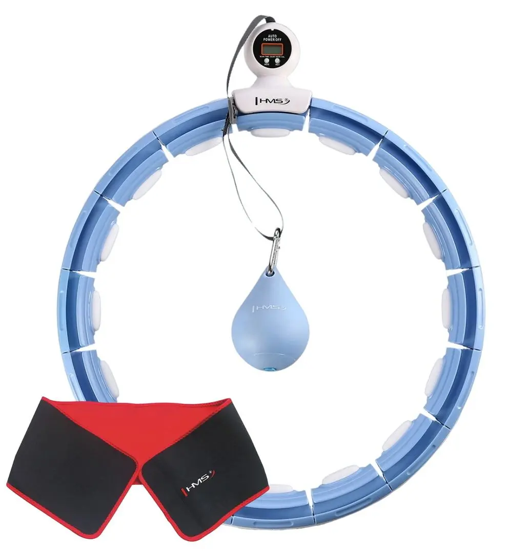 Cerc de masaj magnetic cu greutate HMS HHM15 + centura BR163 (Blue/White)