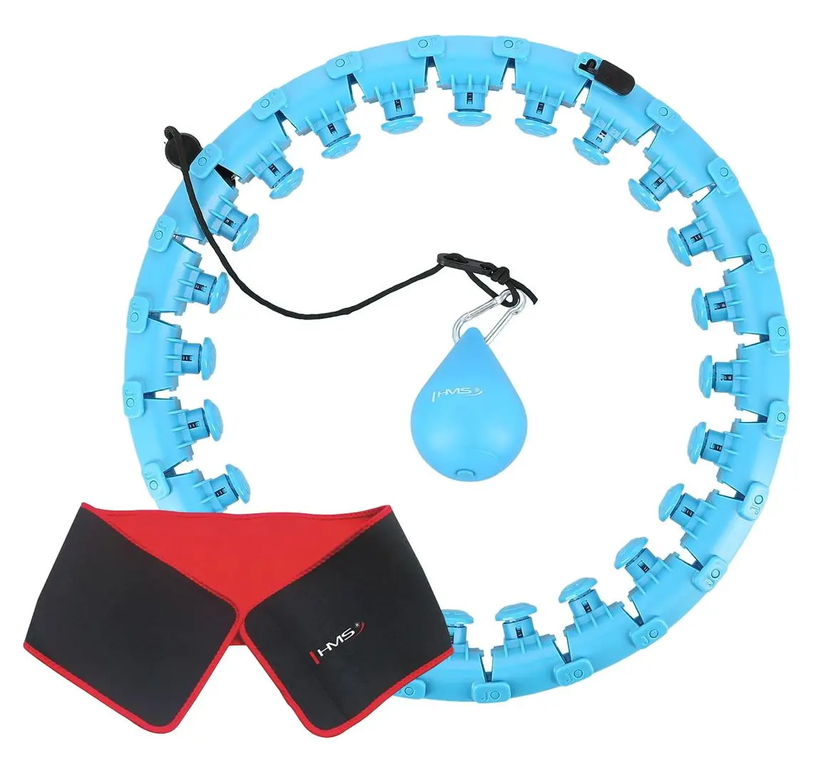 Массажный обруч с утяжелителем HMS HHW01 + пояс BR163 (Blue)