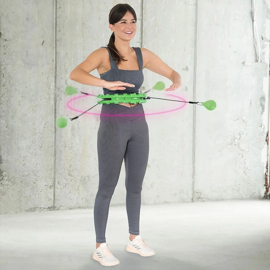 Массажный обруч с утяжелителем HMS HHW01 + пояс BR163 (Green) - 7
