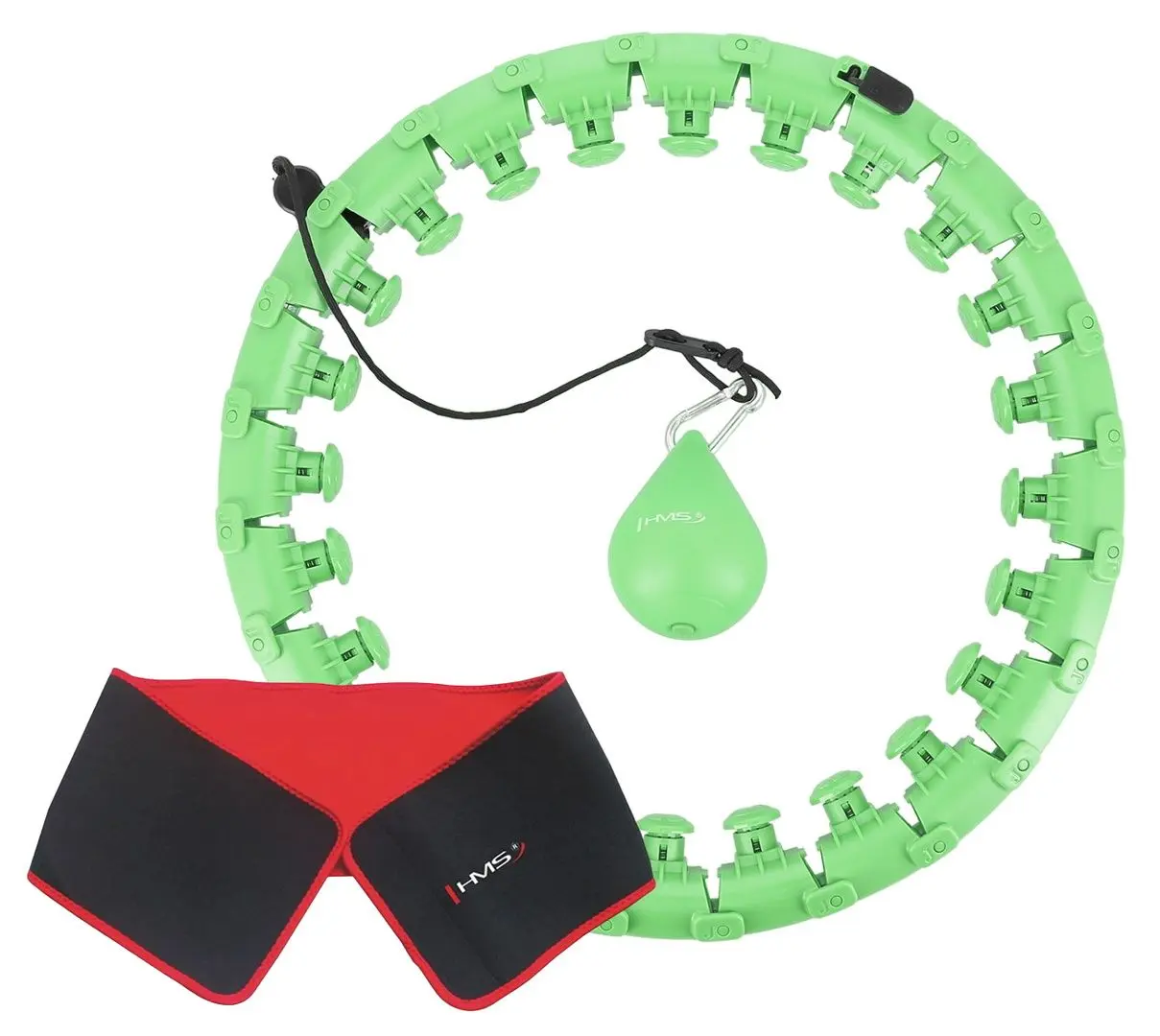 Массажный обруч с утяжелителем HMS HHW01 + пояс BR163 (Green)