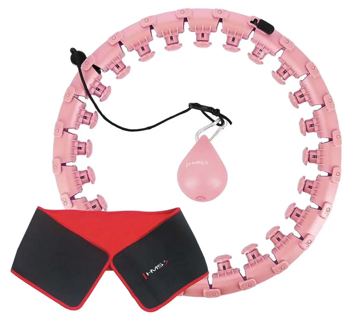 Массажный обруч с утяжелителем HMS HHW01 + пояс BR163 (Pink)