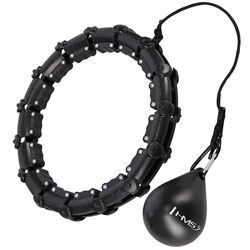 Массажный обруч с утяжелителем HMS HHW02 + пояс BR163 (Black) Thumb