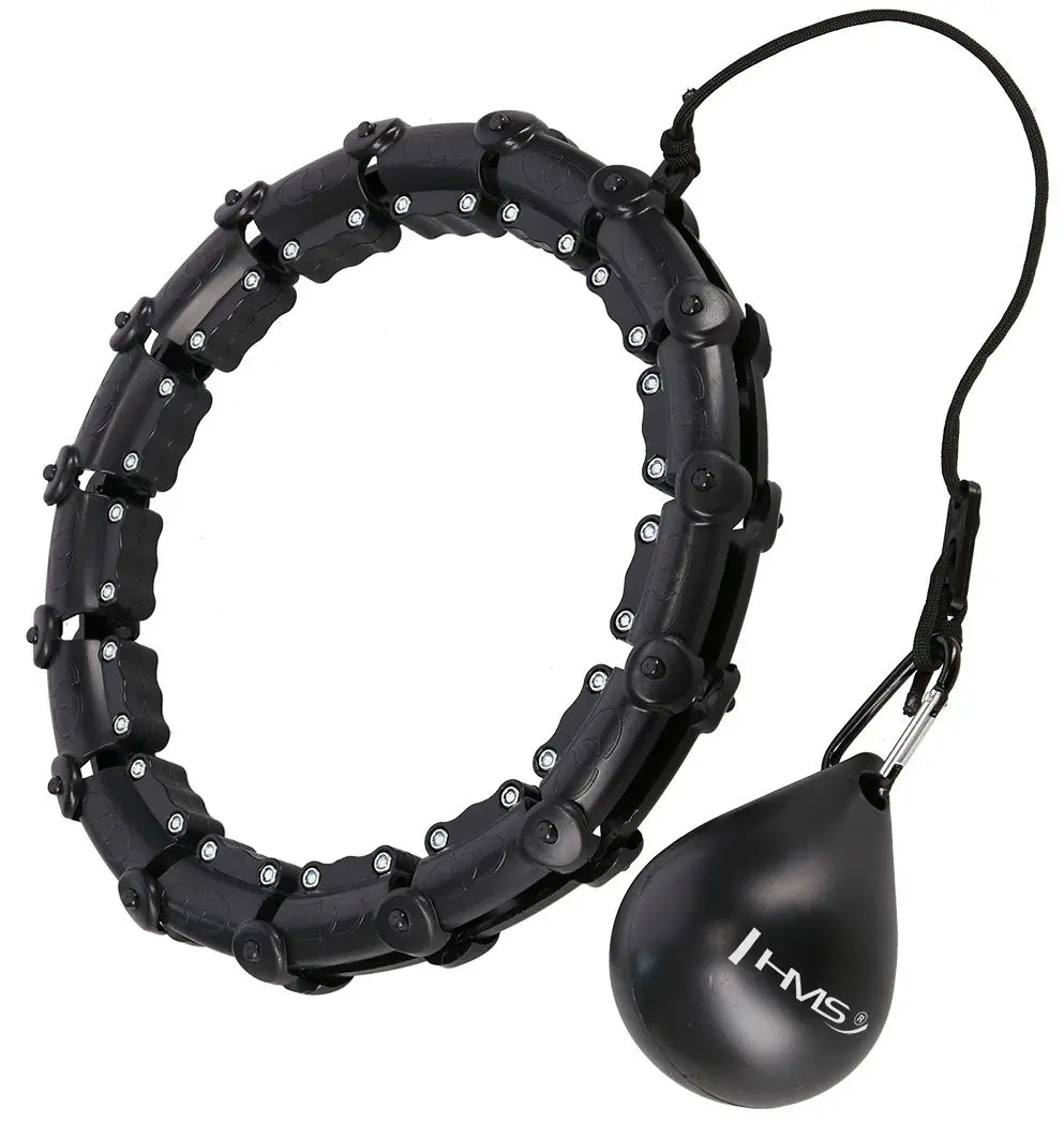 Массажный обруч с утяжелителем HMS HHW02 + пояс BR163 (Black)
