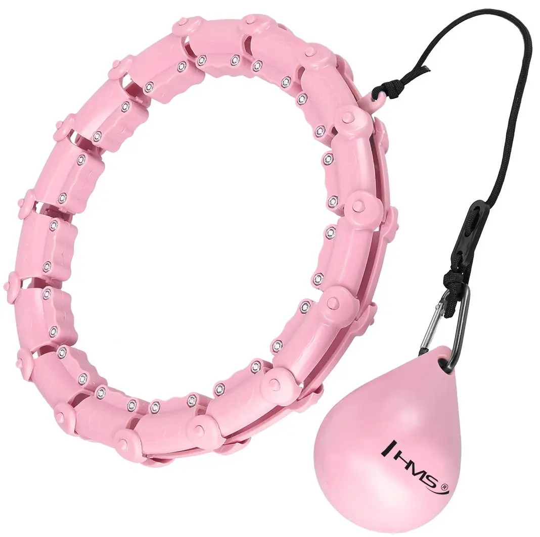 Массажный обруч с утяжелителем HMS HHW02 + пояс BR163 (Light Pink)