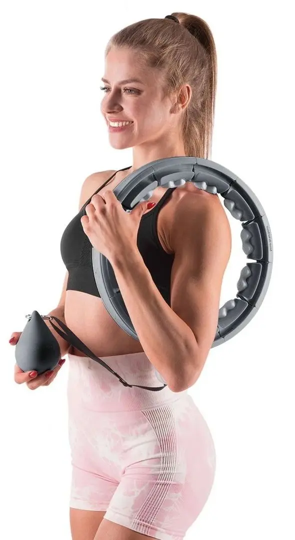 Массажный обруч с утяжелителем HMS HHW06 + пояс BR163 (Black)