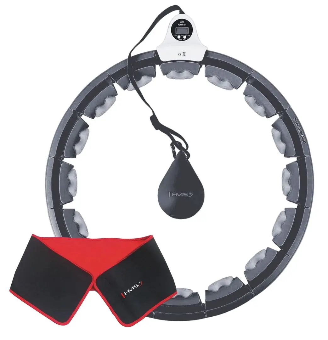 Массажный обруч с утяжелителем HMS HHW06 + пояс BR163 (Black)