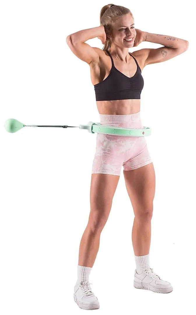 Cerc de masaj cu greutate HMS HHW06 + centura BR163 (White/Green)