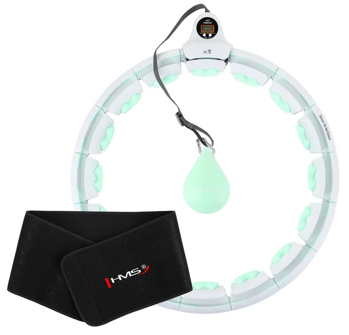 Cerc de masaj cu greutate HMS HHW06 + centura BR163 (White/Green)