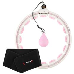 Cerc de masaj cu greutate HMS HHW06 + centura BR163 (White/Pink)