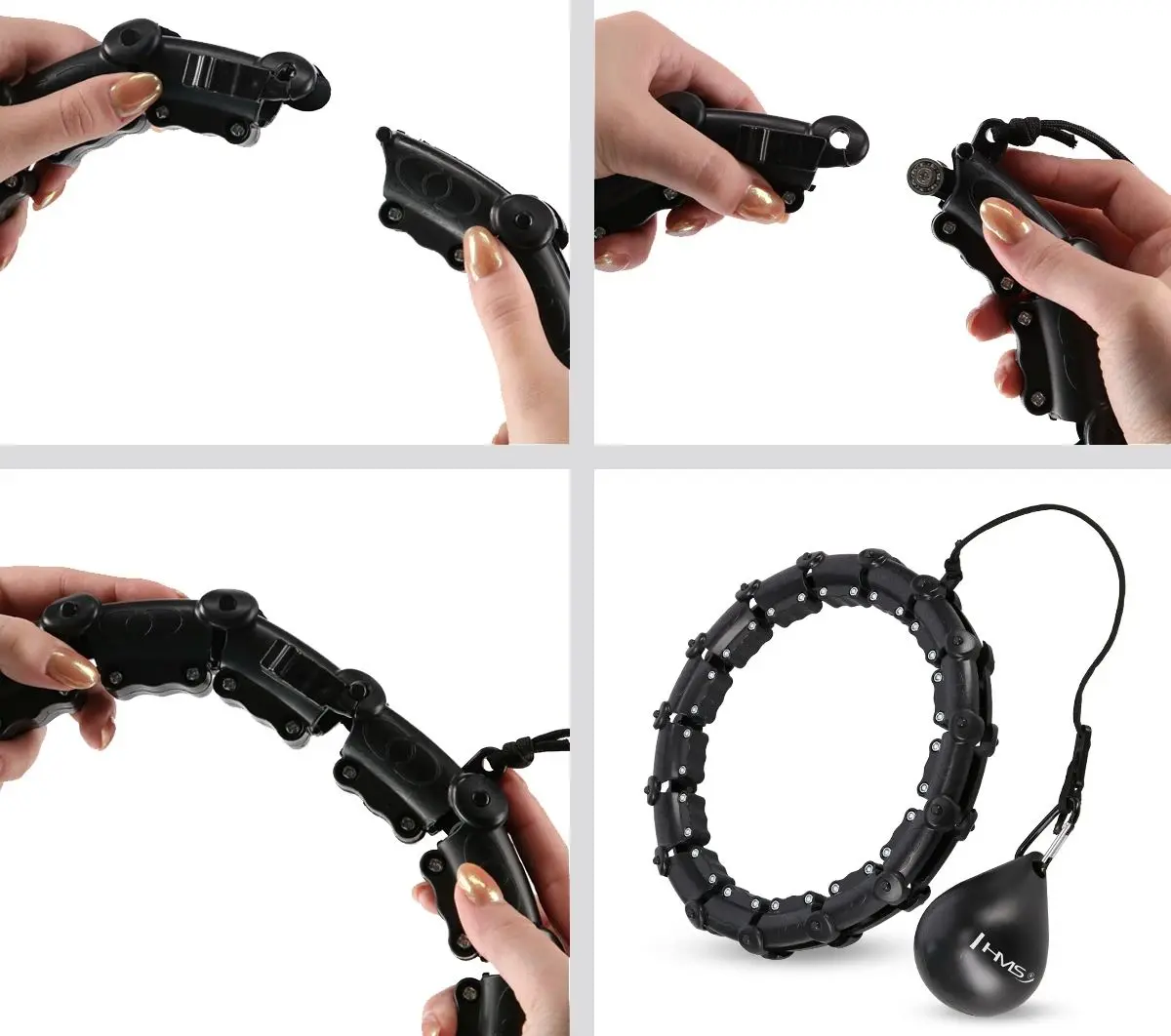 Массажный обруч с утяжелителем Hms Plus Size HHW11 (Black)