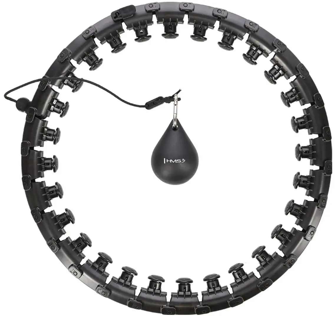 Массажный обруч с утяжелителем HMS Plus Size HHW12 + пояс BR163 (Black)
