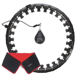 Массажный обруч с утяжелителем HMS Plus Size HHW12 + пояс BR163 (Black)