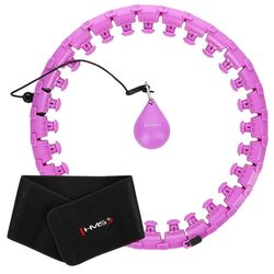 Cerc de masaj cu greutate HMS Plus Size HHW12 + centura BR163 (Violet)