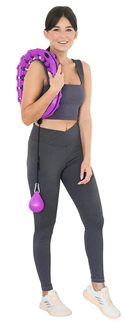 Cerc de masaj cu greutate HMS Plus Size HHW12 + centura BR163 (Violet)