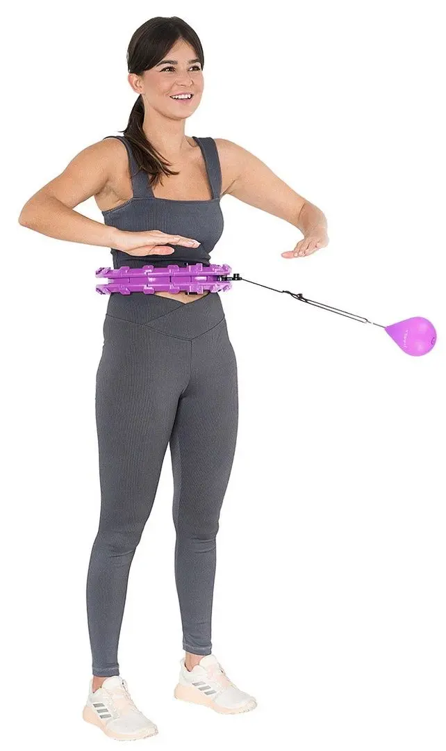 Cerc de masaj cu greutate HMS Plus Size HHW12 + centura BR163 (Violet)