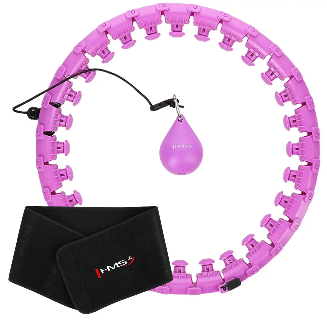 Cerc de masaj cu greutate HMS Plus Size HHW12 + centura BR163 (Violet)