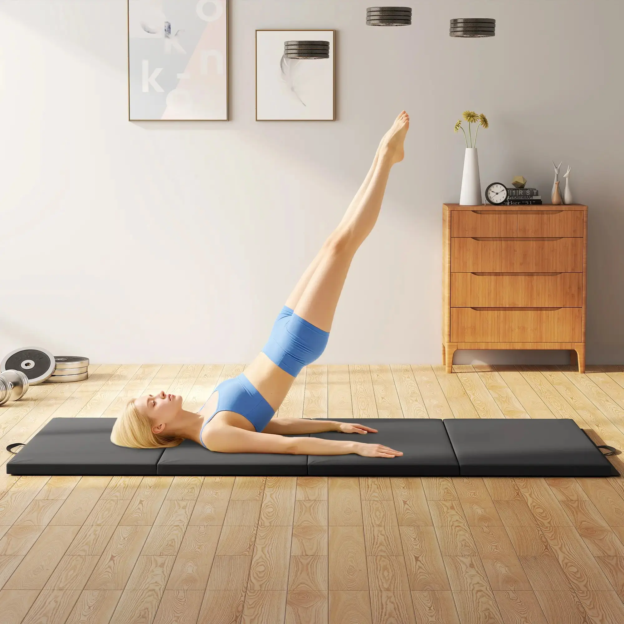 Складной гимнастический мат Homcom A50-011V00GY (Grey) - 7