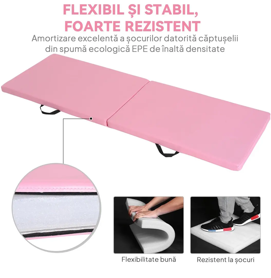 Складной гимнастический мат Homcom A93-033PK (Pink) - 2