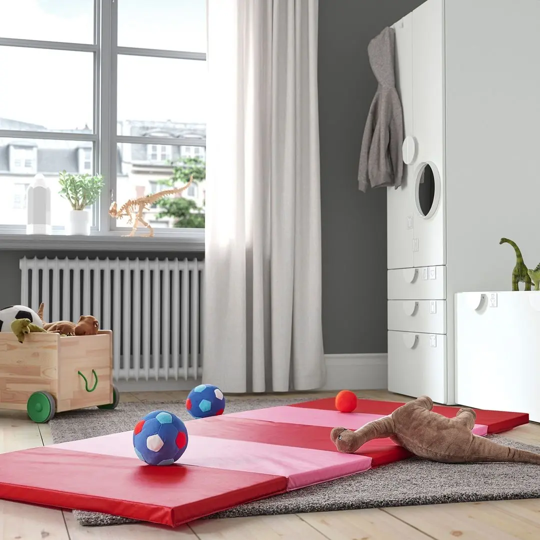 Saltea plianta gimnastica Ikea Plufsig 78x185 (Roz/Roşu)