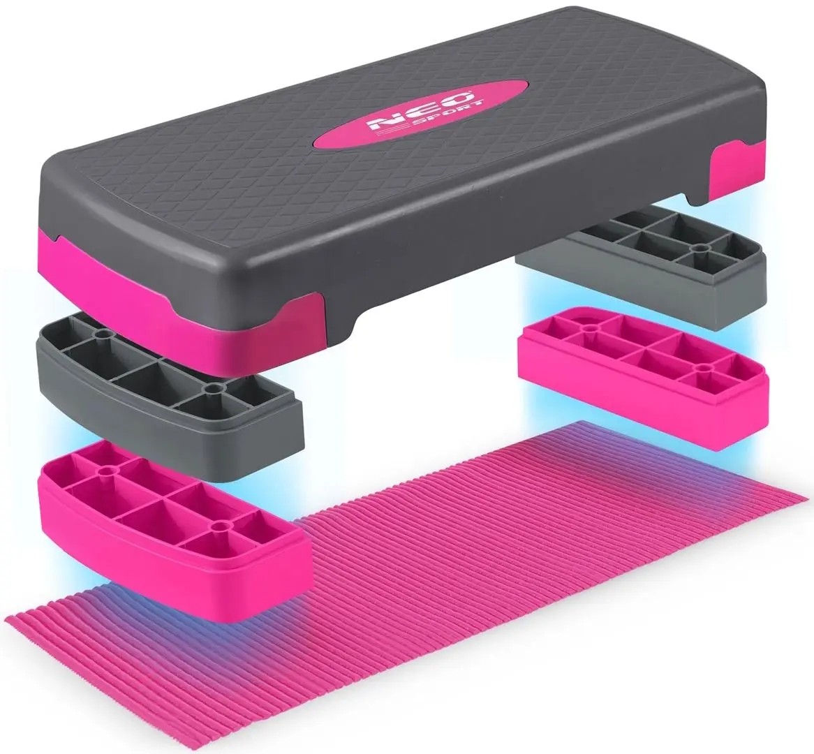 Step-platforma Neo-Sport NS-400 (Grey/Pink)