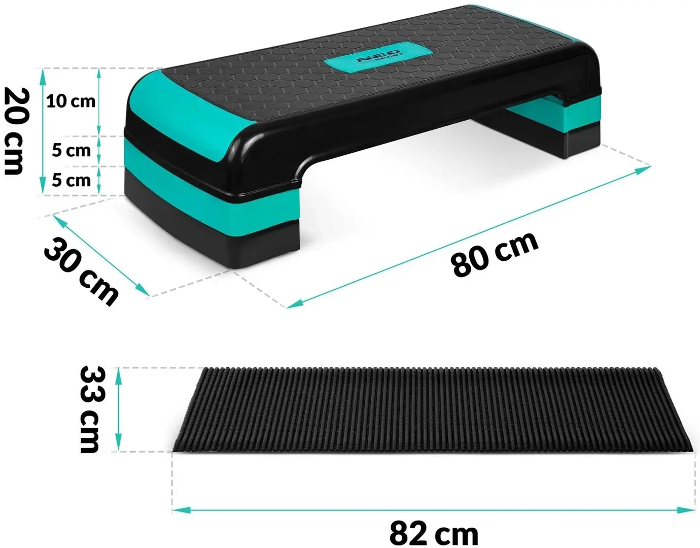 Step-platforma Neo-Sport NS-402 (Black/Turquoise)