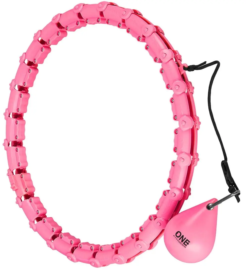 Cerc de masaj cu greutate One Fitness OHA02 + centura BR160 (Pink)