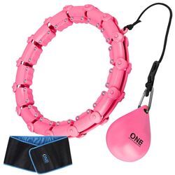 Cerc de masaj cu greutate One Fitness OHA02 + centura BR160 (Pink)