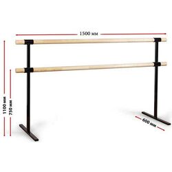 Bara de balet dubla mobila PlayPark 150x60 (Black/Oak) Thumb