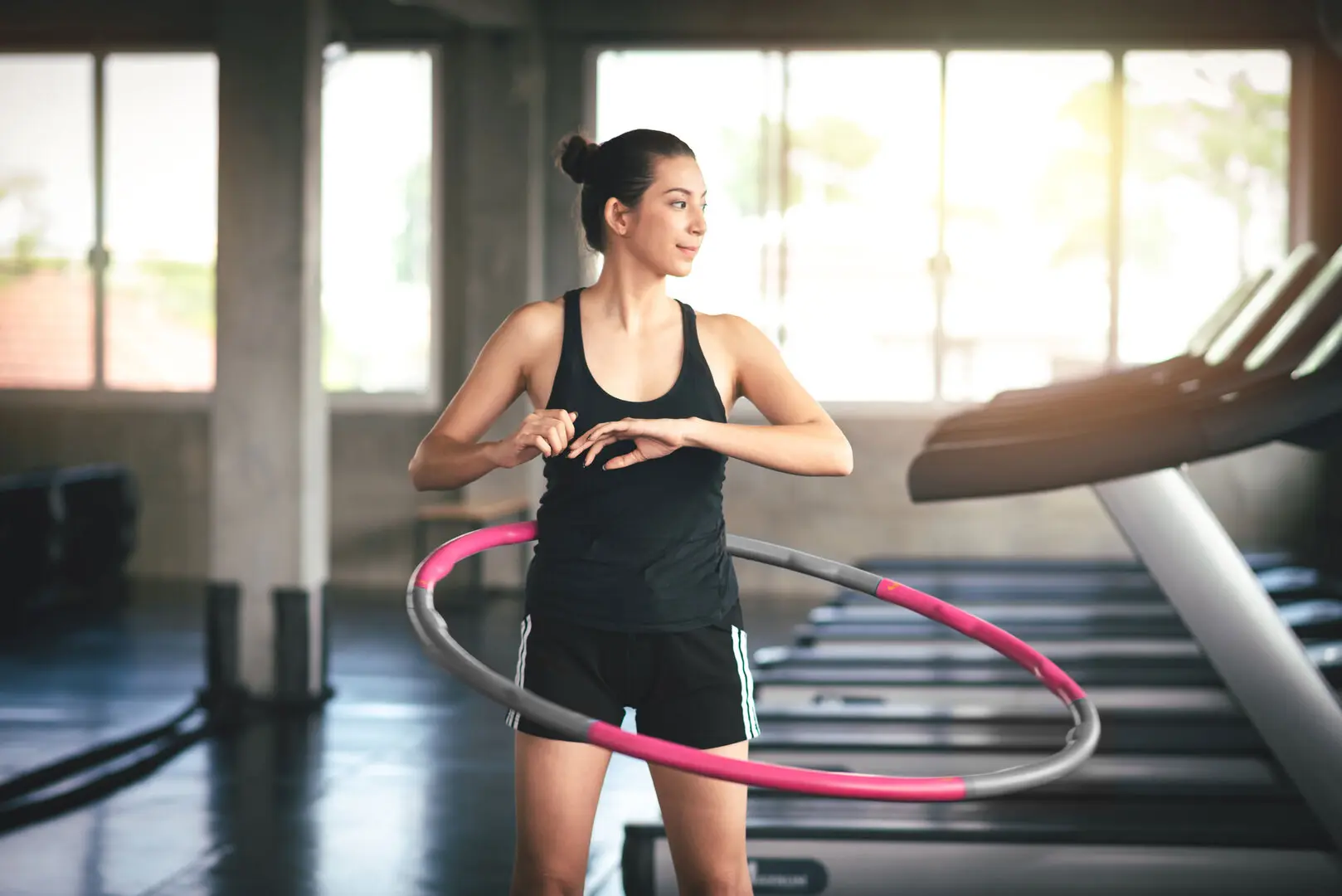 Cerc de masaj PX-Sport Hula Hoop PA041 (Grey/Pink)