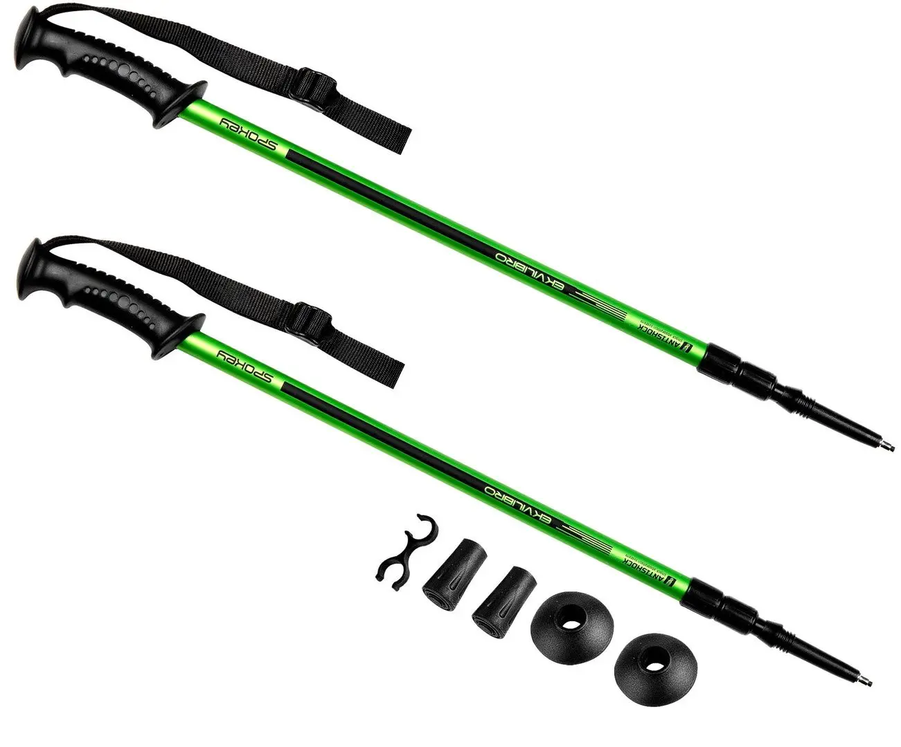 Треккинговая телескопическая палка Spokey Eqvilibro (Green/Black) - 2