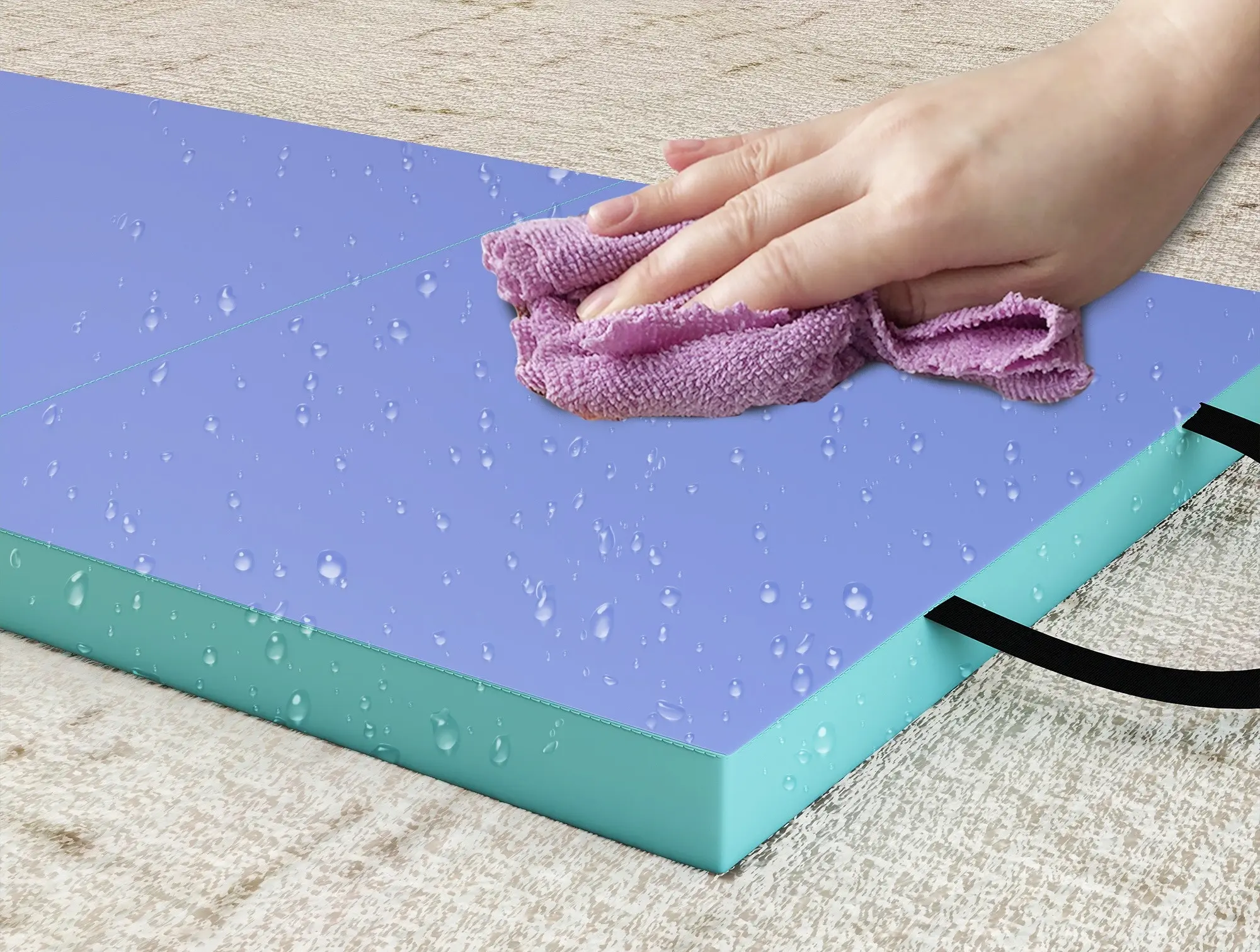 Складной гимнастический мат Sportnow A50-020V00MX (Green/Purple) - 5