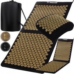 Covoraș de acupunctură cu pernă Trizand 23375 (Black/Gold)
