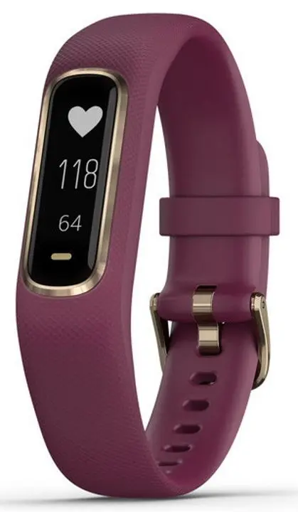 Bratara de fitness Garmin Vivosmart 4 Rose Gold With Berry Band S/M (010-01995-21)