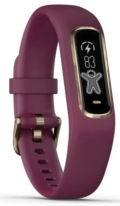 Bratara de fitness Garmin Vivosmart 4 Rose Gold With Berry Band S/M (010-01995-21)
