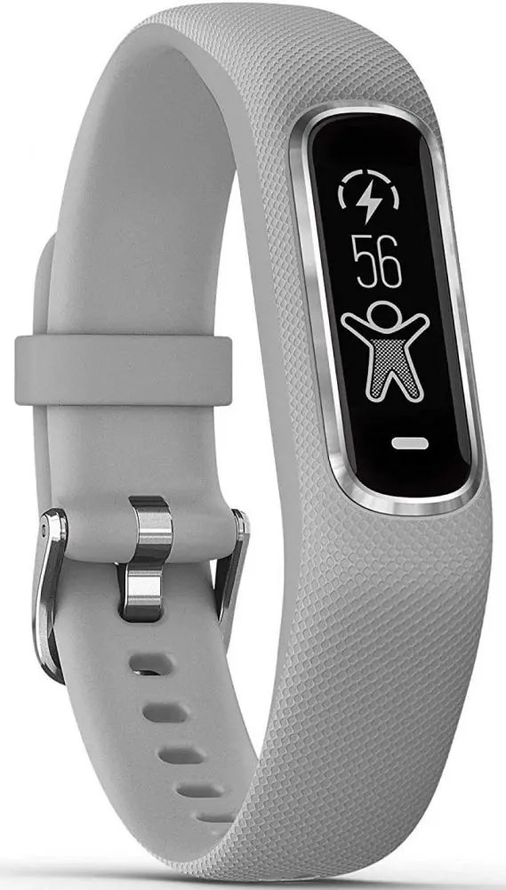 Bratara de fitness Garmin Vivosmart 4 Silver With Gray Band S/M (010-01995-22)