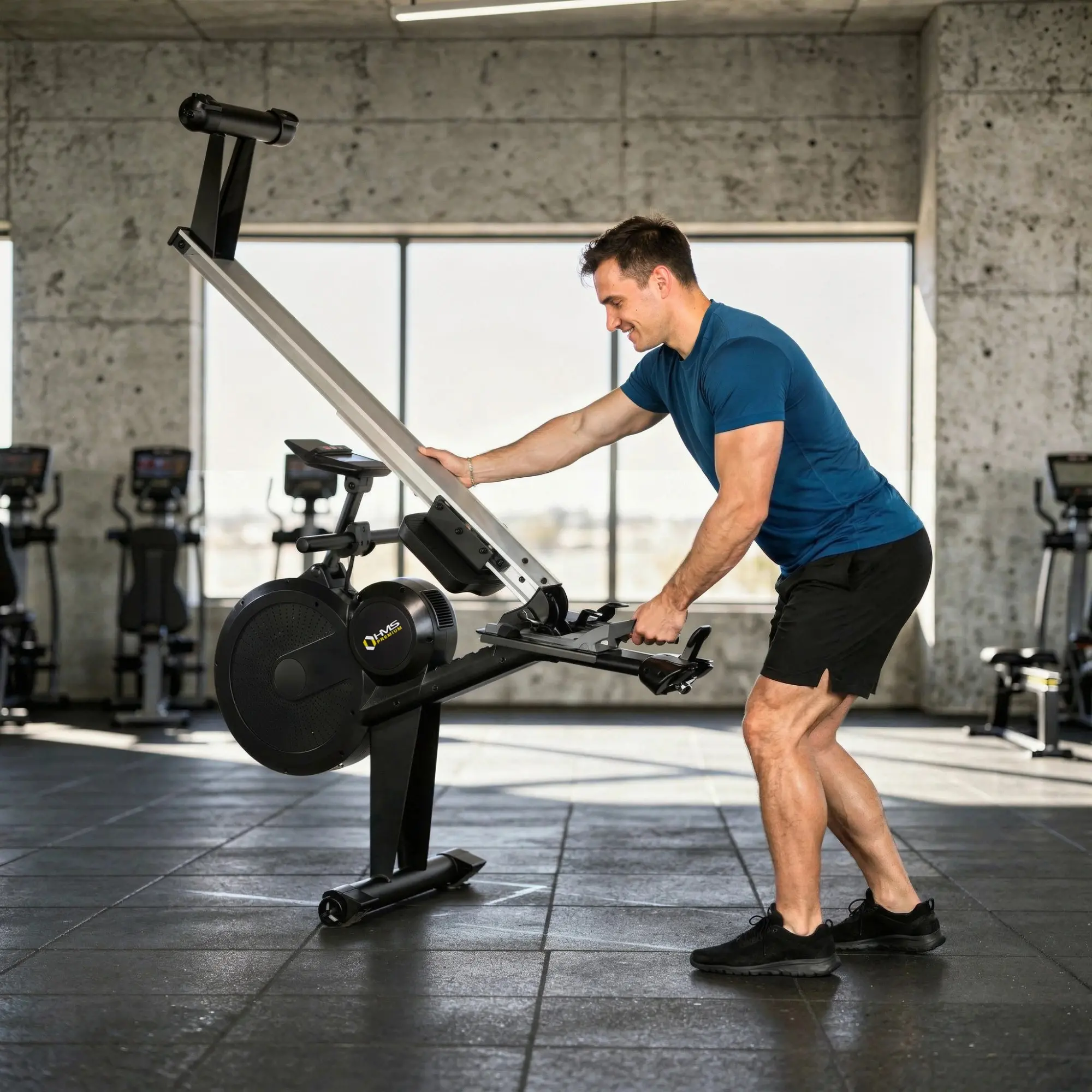 Гребной тренажер HMS Premium ZM1856 (Black/Grey) - 11