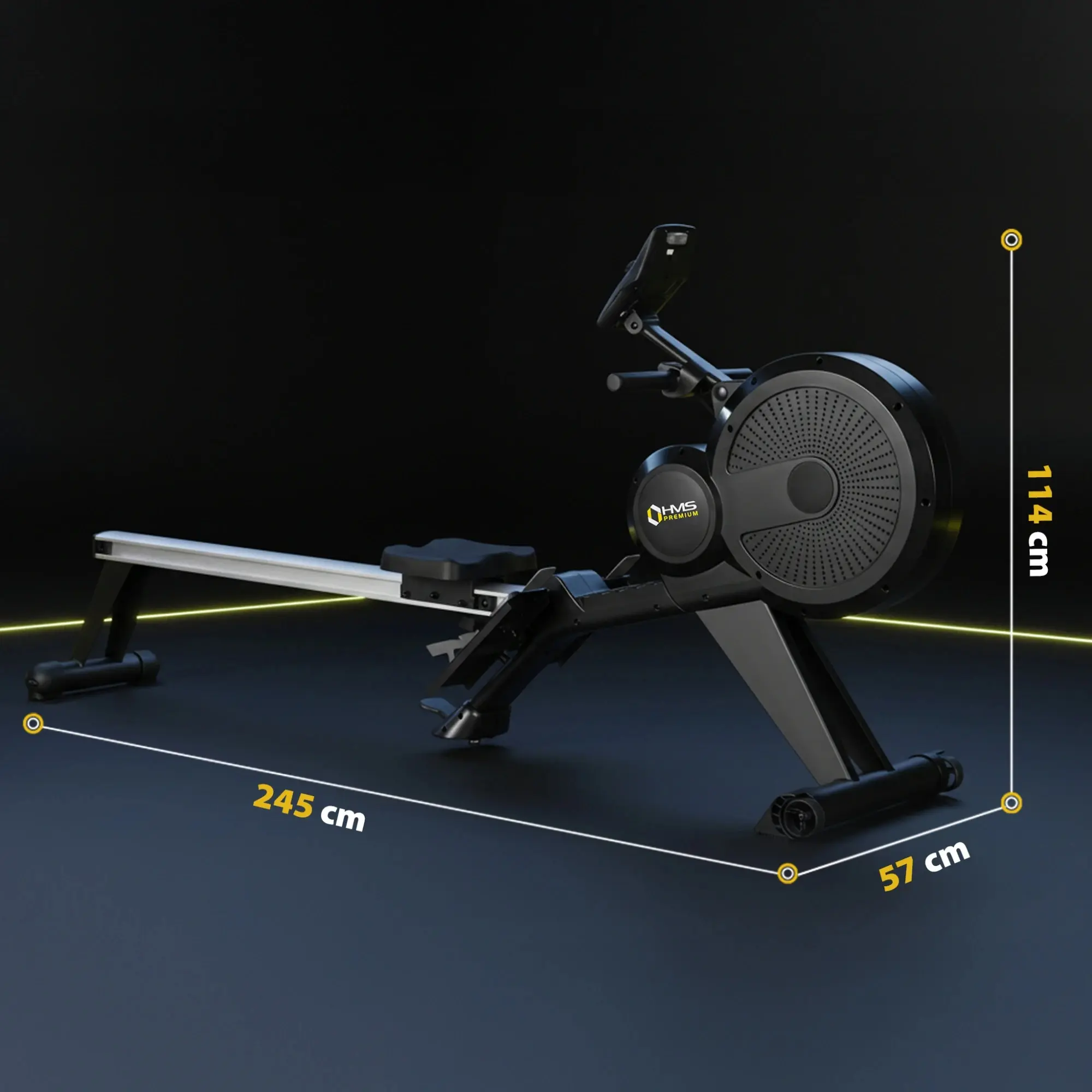 Гребной тренажер HMS Premium ZM1856 (Black/Grey) - 12