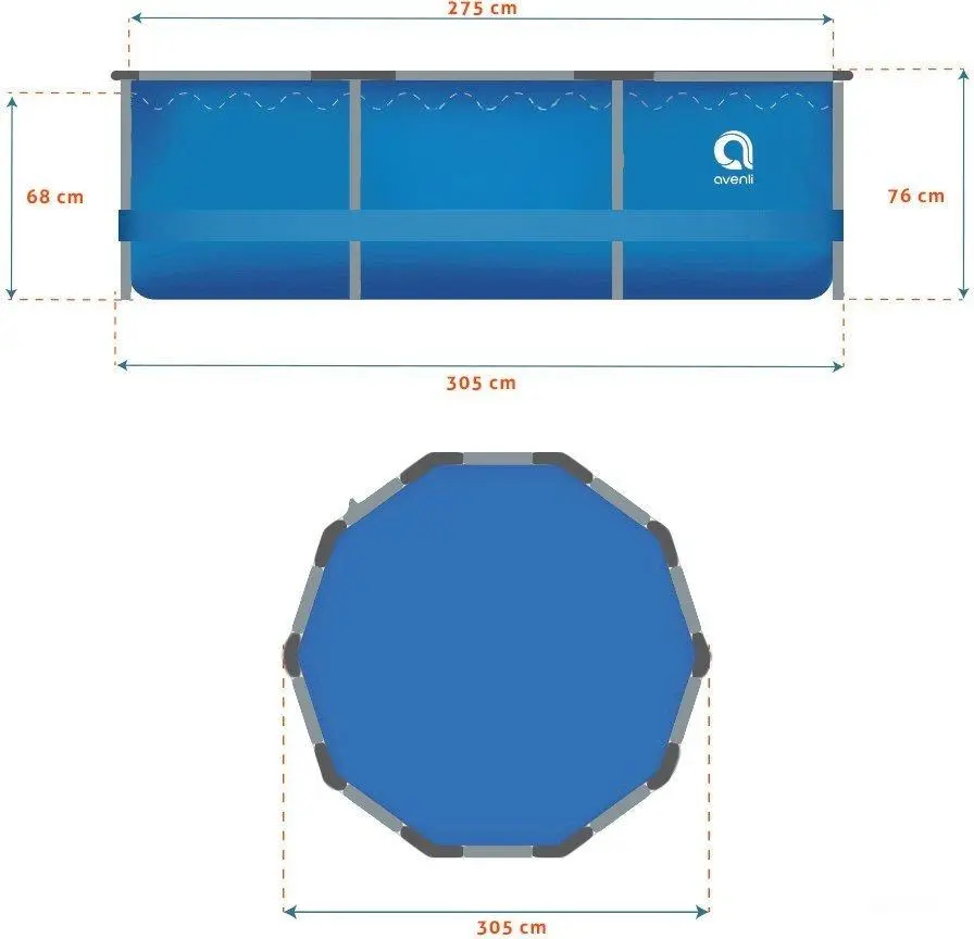 Piscina cu cadru 17in1 Avenli 682 305x76cm (Blue)