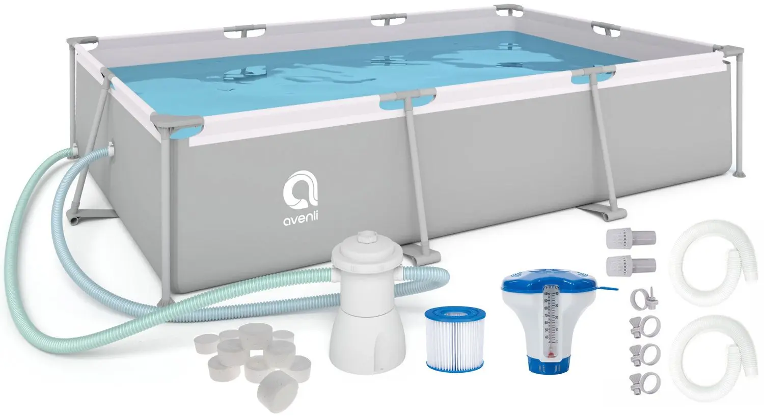 Piscina cu cadru 15in1 Avenli 2815 300x207x65cm (Grey)
