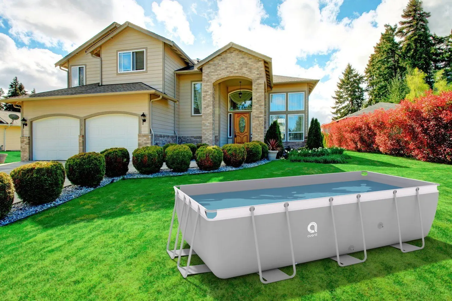 Piscina cu cadru Avenli 2817 400x200cm Set (Grey)