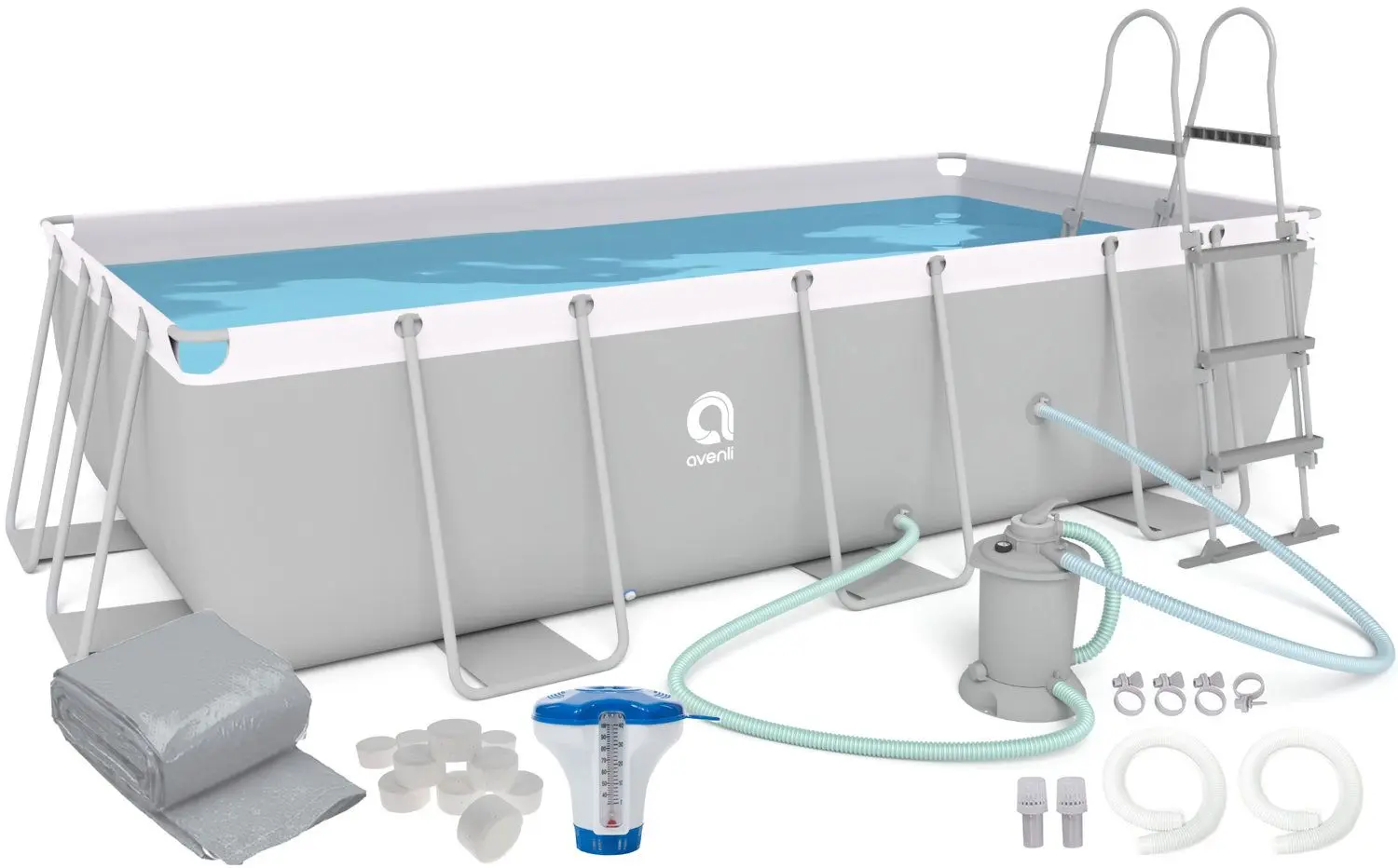 Piscina cu cadru Avenli 2817 400x200cm Set (Grey)