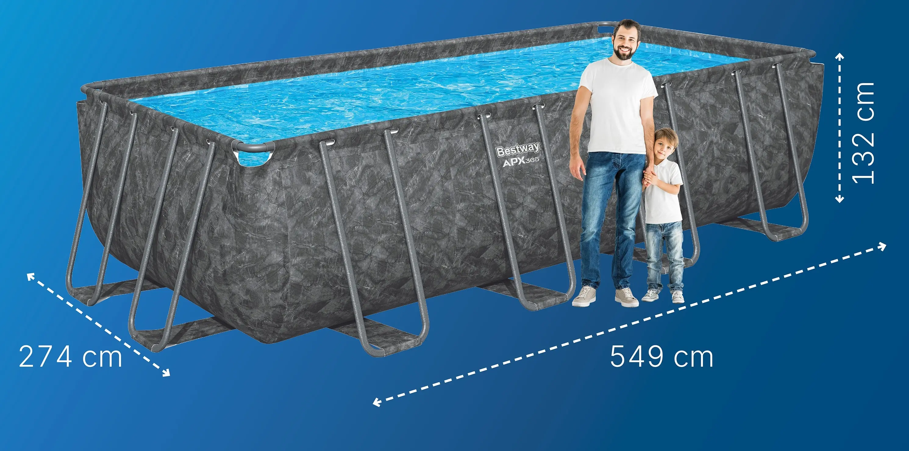 Piscina cu cadru Bestway APX365 (Grey)